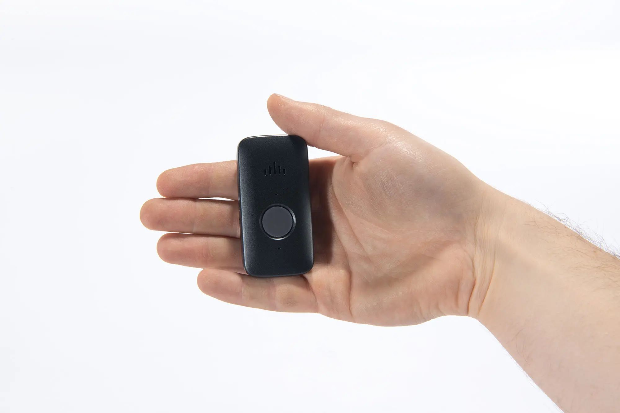 Mobile X medical alert device held in hand