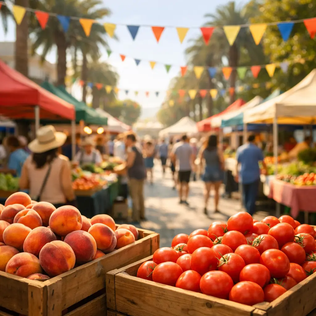 Mobile medical alert system Bay Area seniors wear to a sunny farmers market