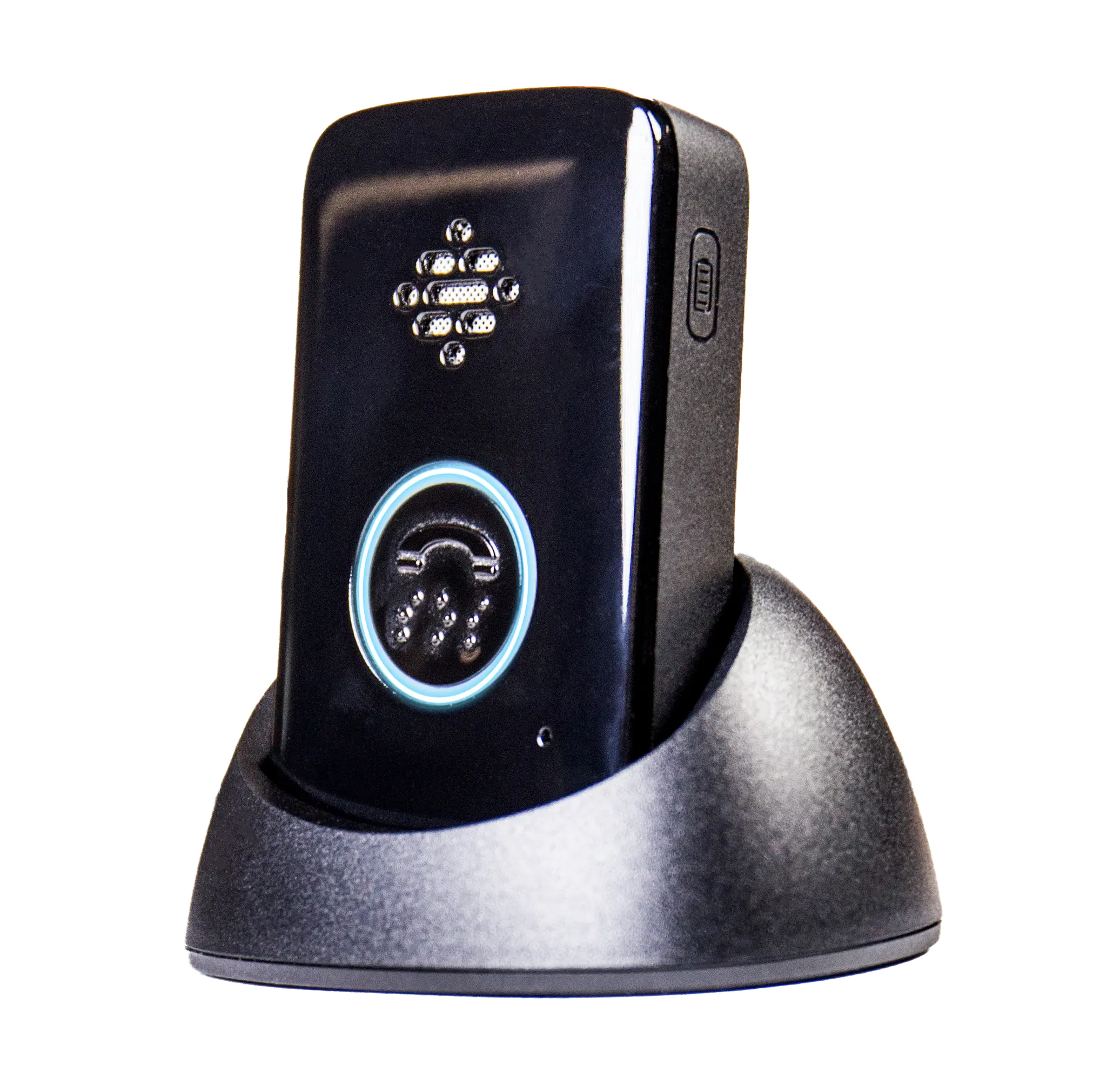 The Mobile Link in its charging cradle