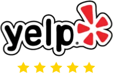 Yelp badge indicating verified testimonials