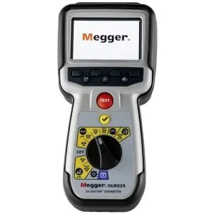 Megger DLRO2X Digital Low Resistance Ohmmeter 2A with data, test limits and noise rejection mode