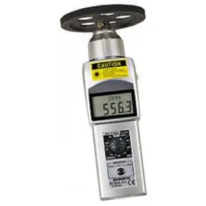 Shimpo Instruments DT-205LR-S12 Handheld Contact/Non-Contact Tachometer w/LCD Display & 12" Wheel