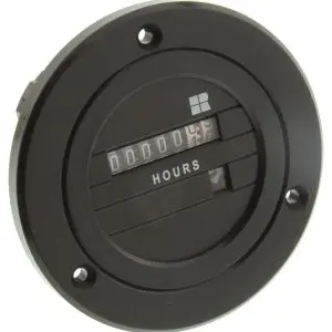 Trumeter 711-0160 7 digit electromechanical hour meter - 115 VAC, 60Hz, 3-hole housing, screw terminals
