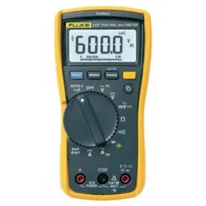 Fluke Electronics FLUKE-117 Digital Multimeter - 600 AC/DCV True-RMS, 10 AC/DCA, Diode, Cap, Res, Cont & Freq w/AutoVolt & VOLCHEK LoZ