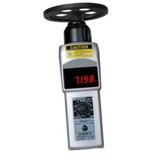 Shimpo Instruments DT-207LR-S12 Handheld Contact/Non-Contact Tachometer w/LED Display & 12" Wheel