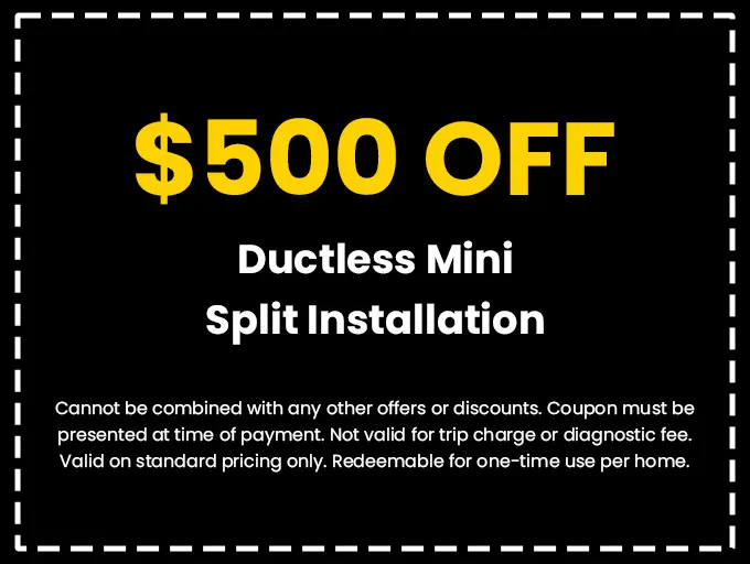 Discount on Ductless Mini Split Installation