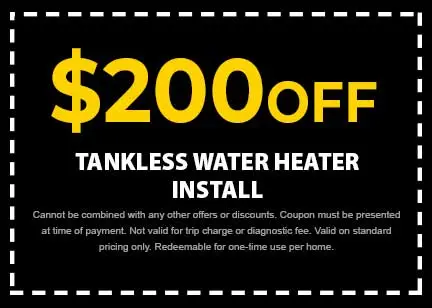 Discount on Tankless Water Heater Install