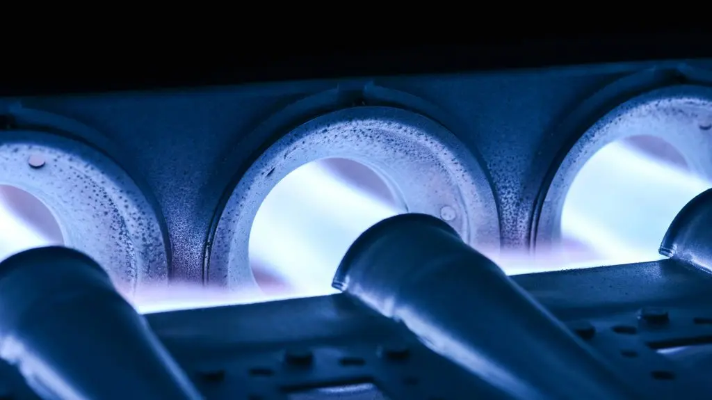 Gas furnace close up