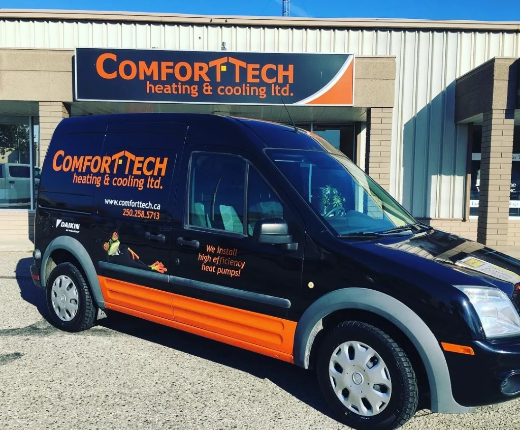 Comfort Tech truck parked at their center of operations