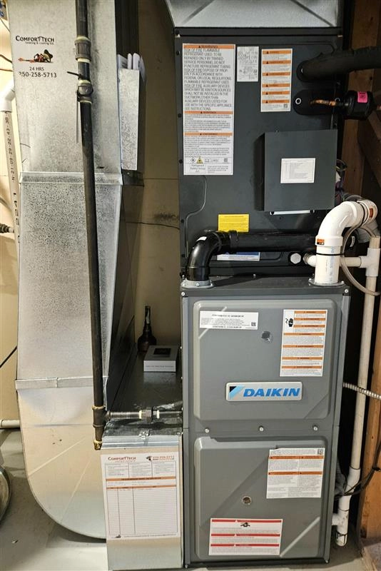 Daikin furnace installed by Comfort Tech
