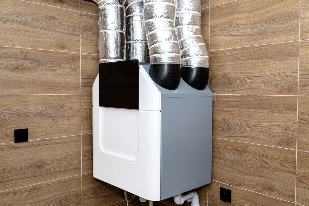 Energy Recovery Ventilator Mounted on house wall