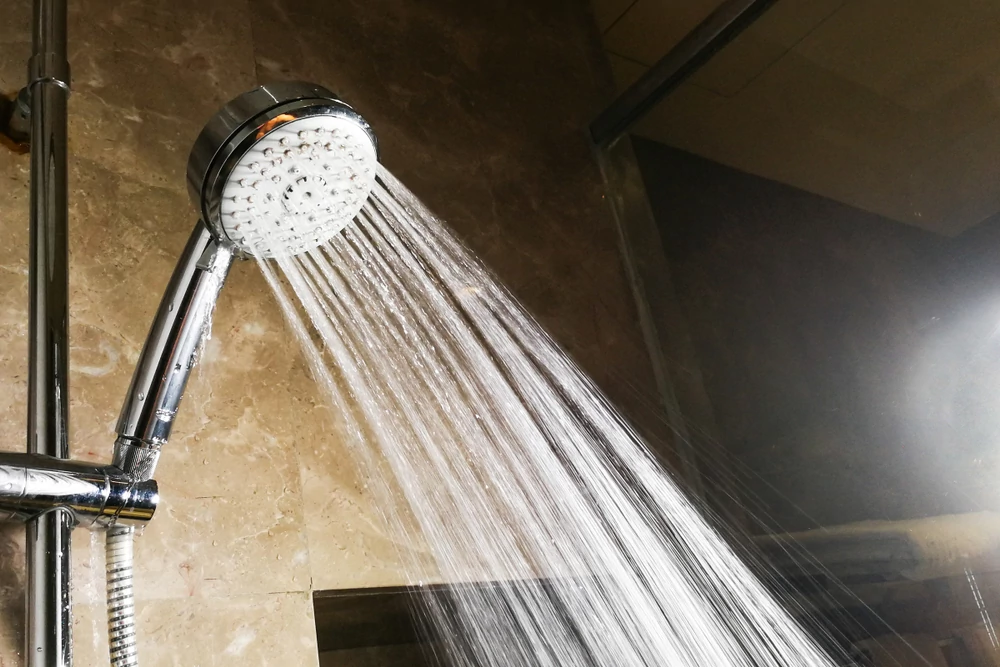 running shower