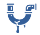 Icon for a leaky sink pipe,