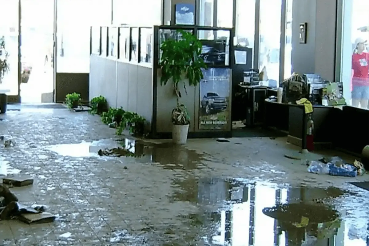 Water Damage on Office Floor