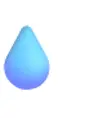 Blue gradient water droplet shape