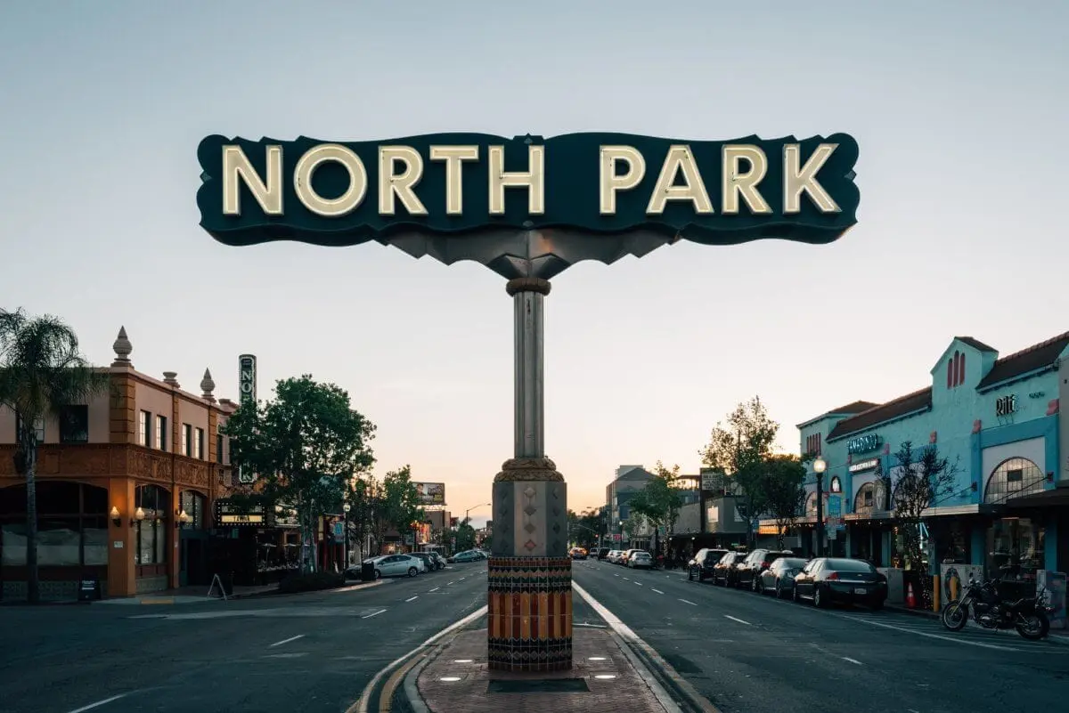 Sign for North Park neighborhood in San Diego, CA