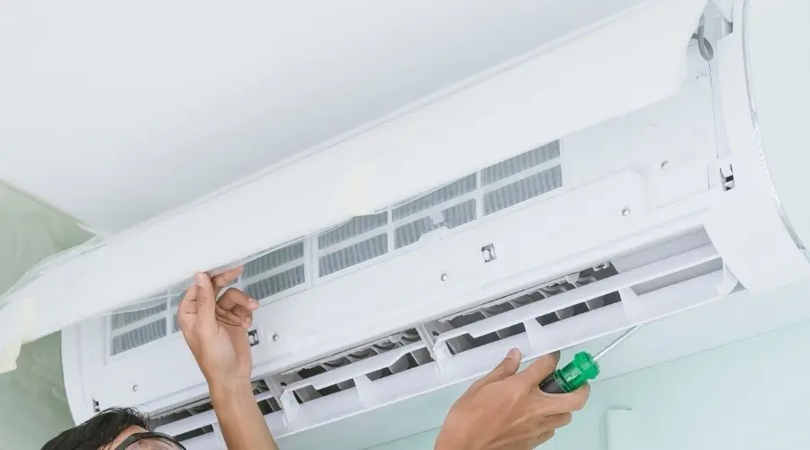 Ductless mini split system installation and maintenance by Mid Florida A/C technician.