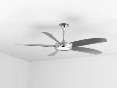 Ceiling fan in a modern room, illustrating energy-efficient cooling methods to complement air conditioning during summer.