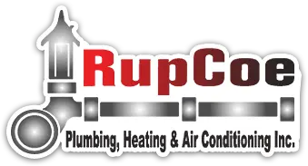 RupCoe Plumbing, Heating & Air Conditioning logo featuring a pipe design and company name, representing plumbing and HVAC services.