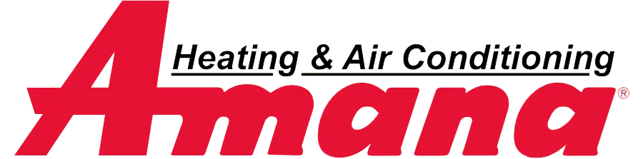 Amana -Logo Amana logo featuring "Heating & Air Conditioning" text, representing HVAC services relevant to Cotti-Johnson's offerings in Taunton, MA.