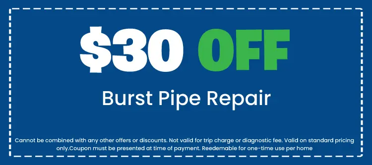 Discount on Burst Pipe Repair