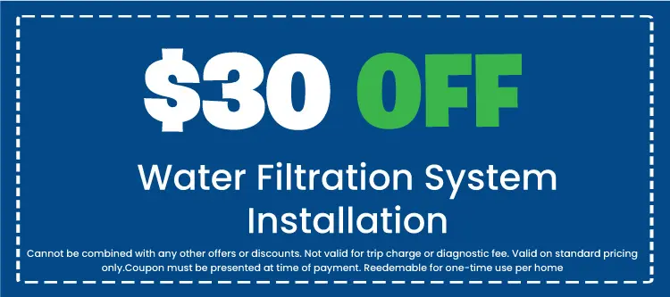 Discount on Water Filtration System Installation