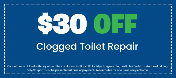 Discount on Clogged Toilet Repair