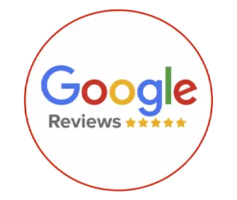 Google Reviews logo featuring five stars, representing top-rated plumbing and heating services by Lion's Plumbing and Heating.