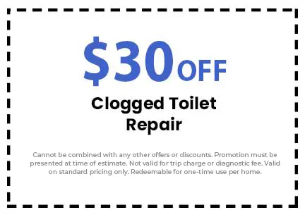 Discount on Clogged Toilet Repair
