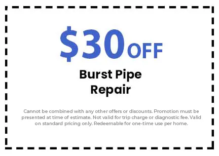 Discount on Burst Pipe Repair
