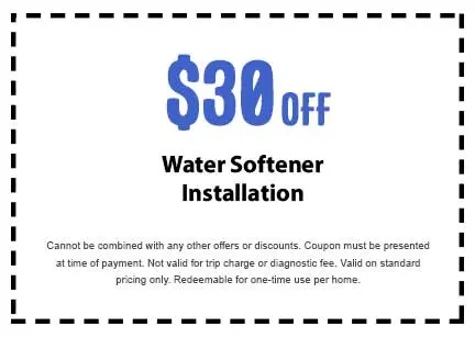 Discount on Water Softener Installation