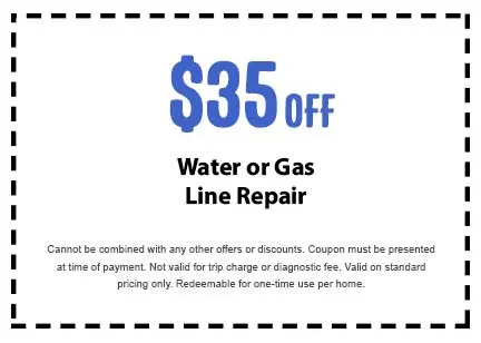 Discount on Water or Gas Line Repair