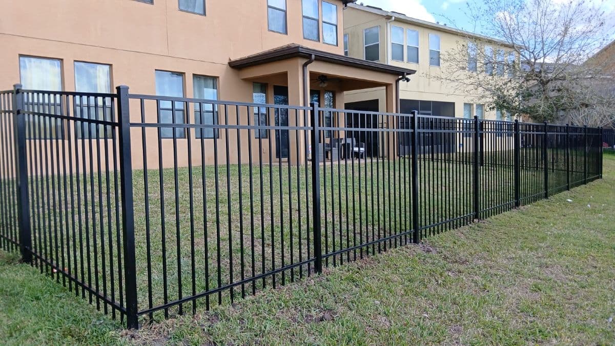 Fence Direct picture black fence open field commercial building