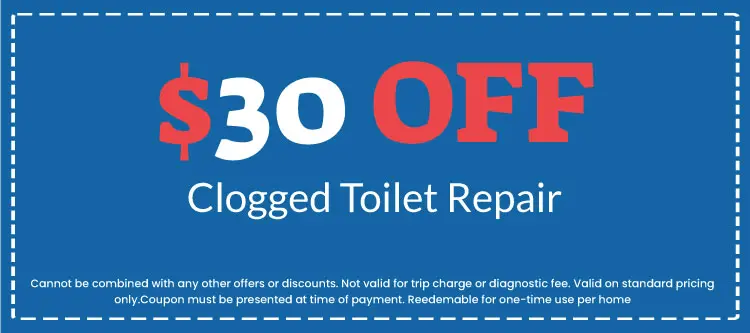Discounts on Clogged Toilet Repair