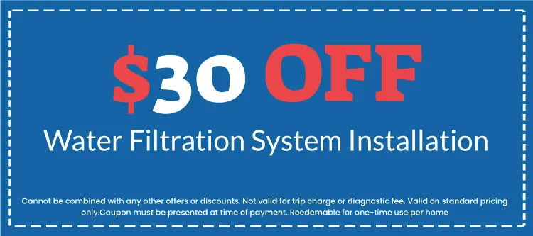 Discounts on Water Filtration System Installation