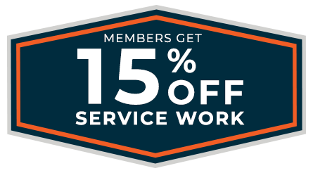 Members get 15% off service work promotional badge for Acosta Heating, Cooling & Electrical.