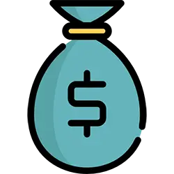 Money bag icon symbolizing savings and promotional offers for HVAC and electrical services.