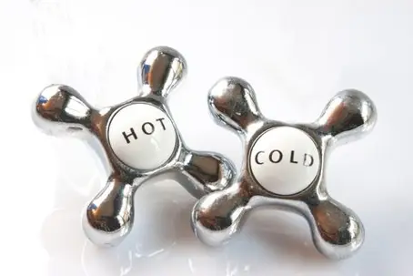 hot and cold faucet handles