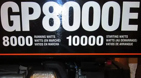 generator wattage during storm