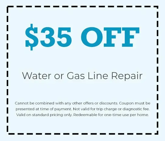 Discount on Water or Gas Line Repair