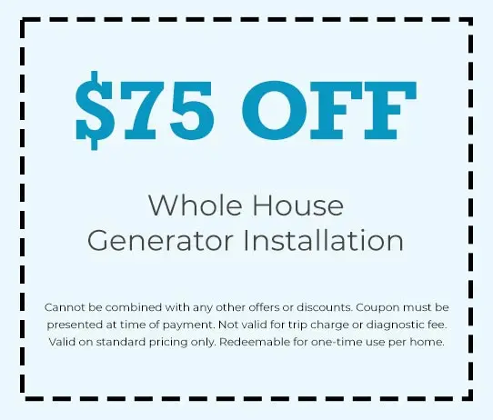 Discount on Whole House Generator Services