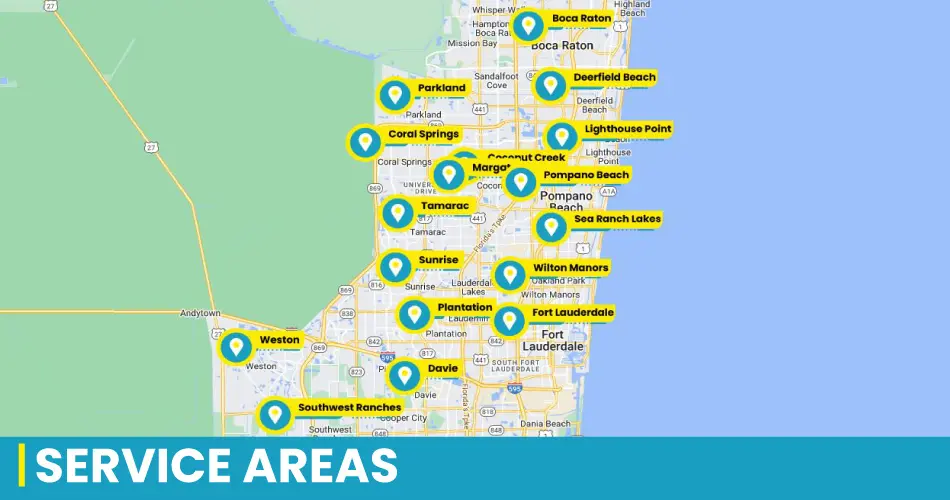Service Areas in Fort Lauderdale, Broward & Palm Beach Counties