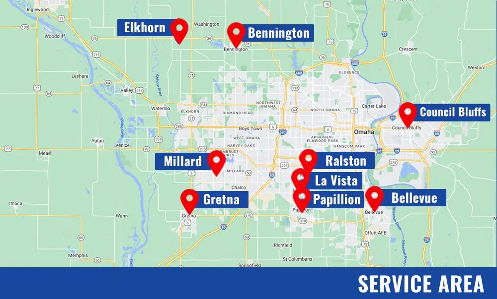 Service Areas in Sarpy, Douglas, Pottawattamie Counties