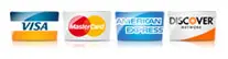 Payment options including Visa, MasterCard, American Express, and Discover for HVAC services from SOS Heating & Cooling.