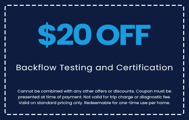 Discounts on Backflow Testing and Certification
