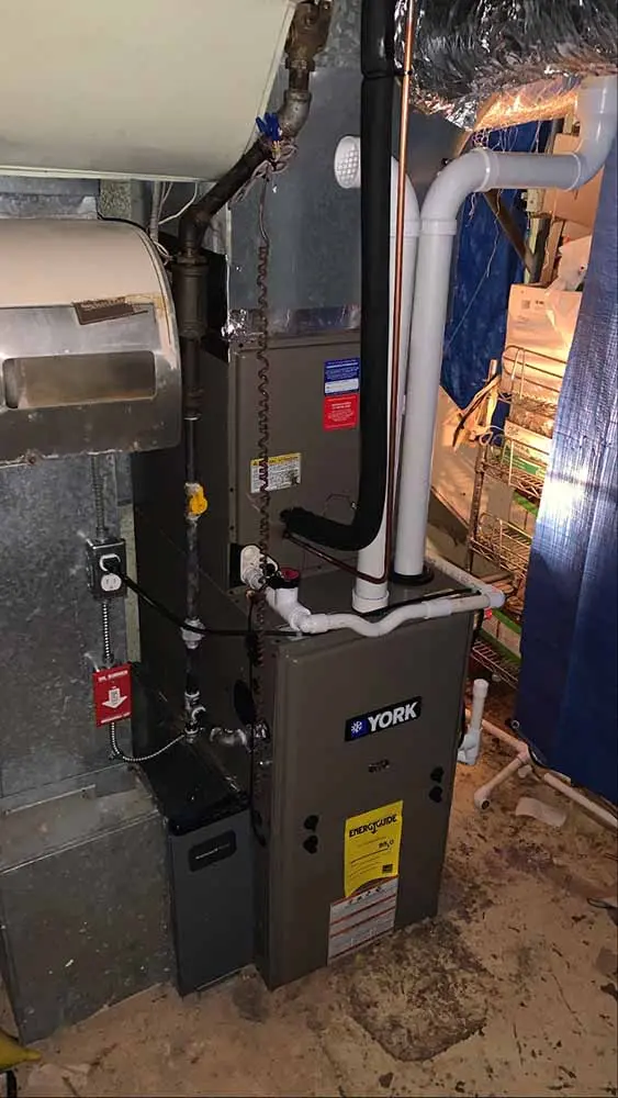 installed furnace unit at Bound Brook