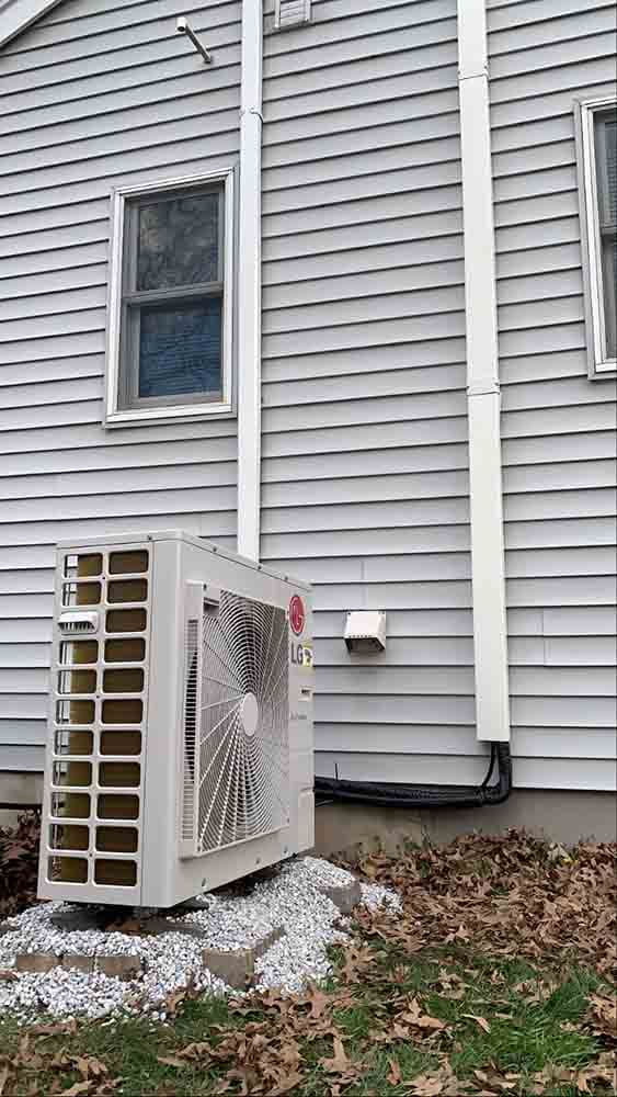 A white air conditioner unit