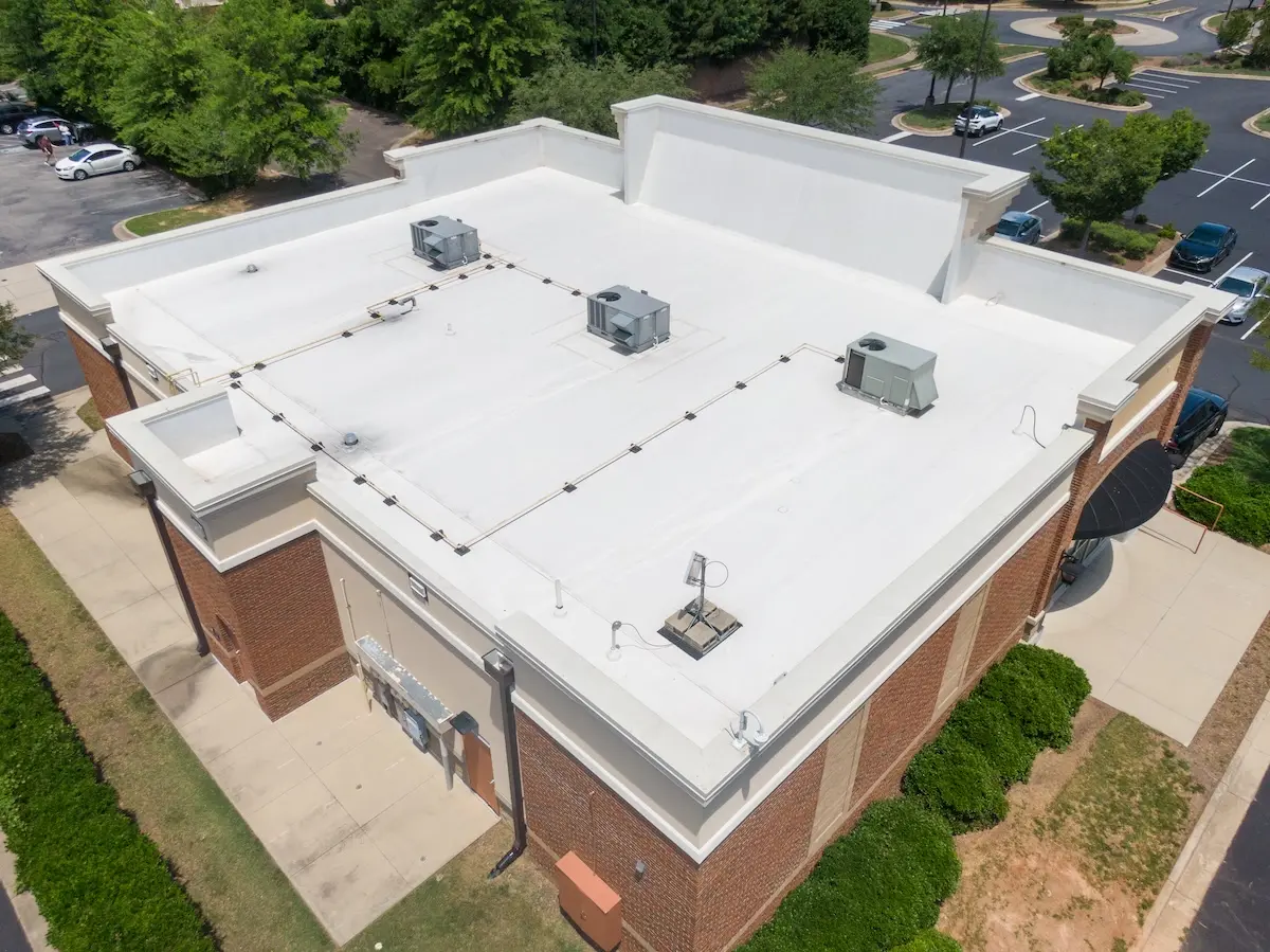 large commercial building white pvc roofing exton pa