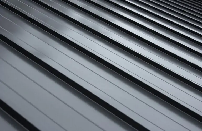 black standing seam metal roof details shot