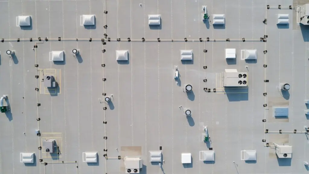 aerial view of tpo roofing gladwyne